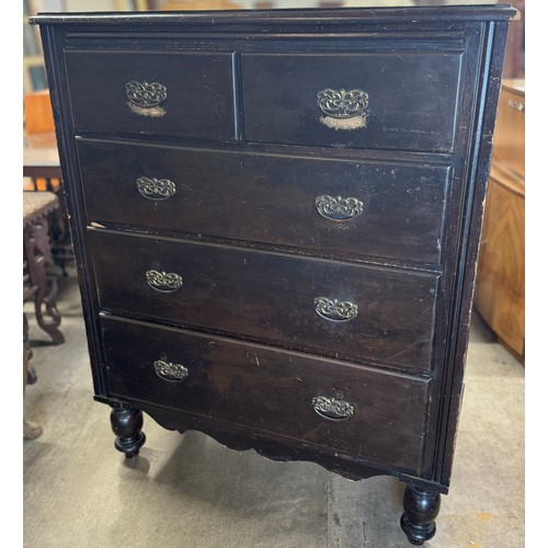 229 - A Victorian stained pine chest of drawers