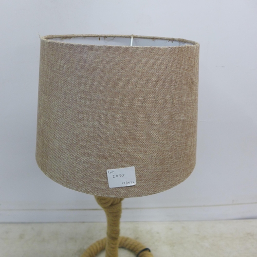 2075 - A nautical rope style table lamp