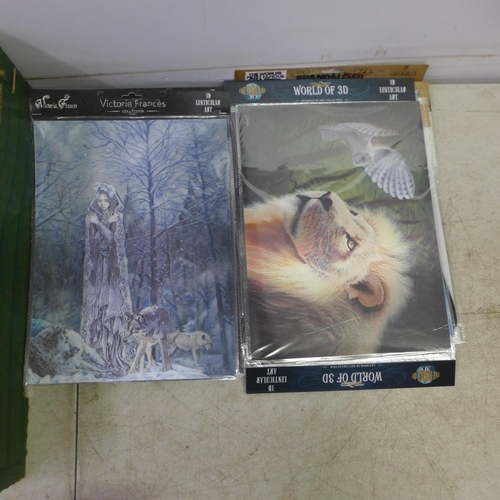 2080 - 75 lenticular 3D prints including animal, fantasy, childrens, gothic etc.