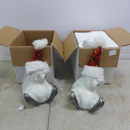 2086 - Two boxed Christmas ornaments