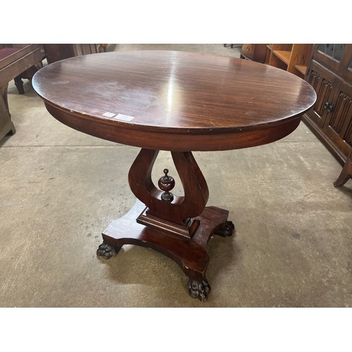 247 - A Regency style mahogany oval lamp table