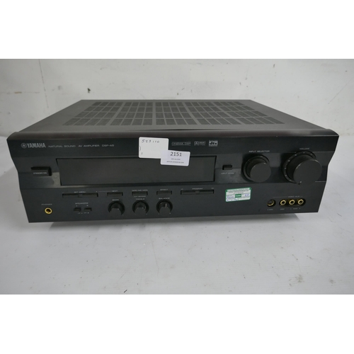 2151 - A Yamaha DSP-A5 Natural Sound AV amplifier and a Mission model. 70 speaker with remote