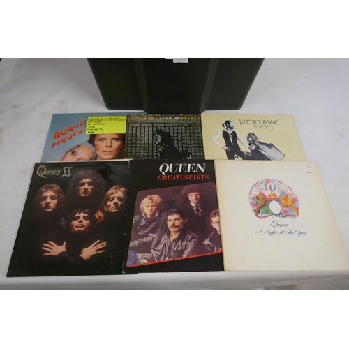 2164 - 30 rock LP records including David Bowie, Neil Young, Ten Years After, Queen, Fleetwood Mac and The ... 