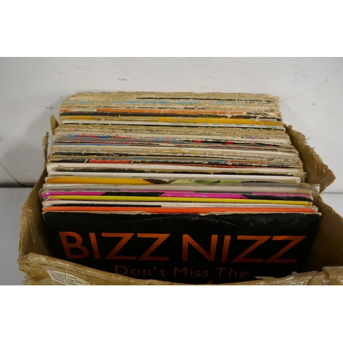 2169 - 2 boxes of vinyl including albums, 12