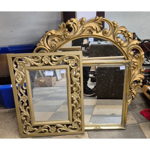 397 - Three gilt framed mirrors