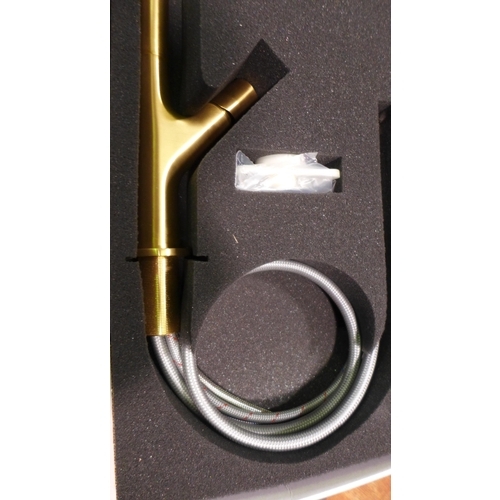 3094 - Sirona Gold Brushed Pull-Out Tap High Pressure Only (550-148) * This lot is subject to vat