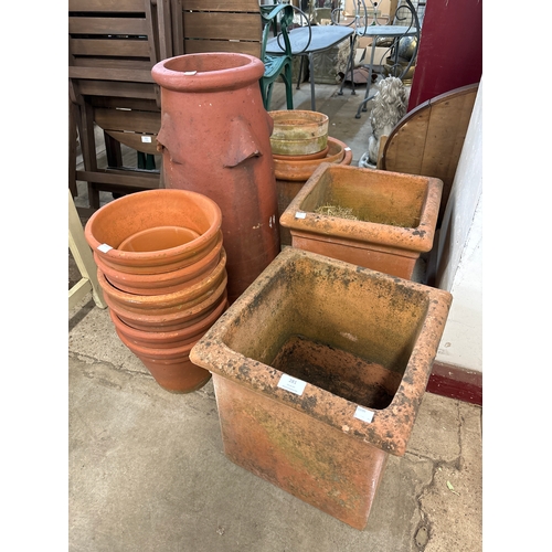 281 - A quantity of terracotta plant pots