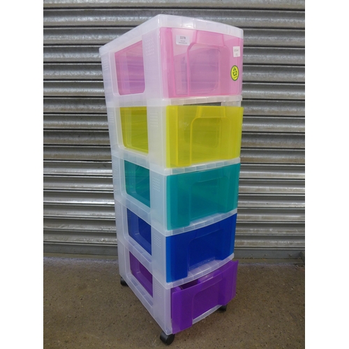 2278 - A Really Useful multicoloured modular 5 drawer storage system