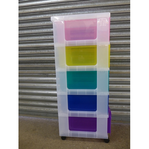 2278 - A Really Useful multicoloured modular 5 drawer storage system