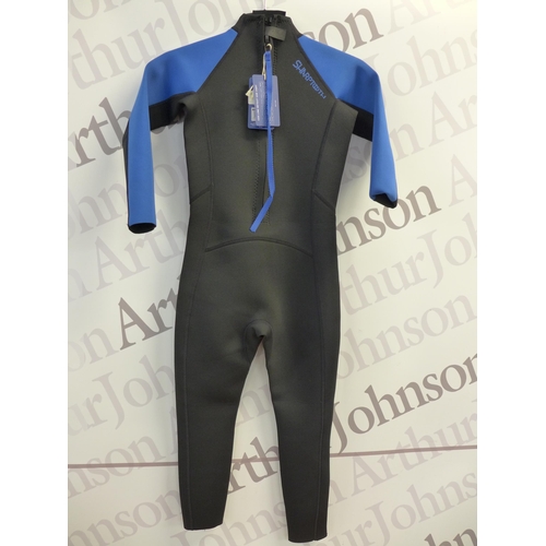 2298 - Two Urban beach sharp tooth long wet suits - kids size 9-10 years