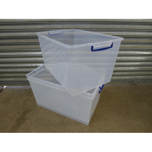 2328 - 3 x 83L storage containers with lids