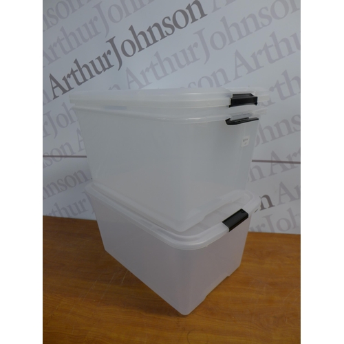 2338 - Three 40ltr storage containers with lids