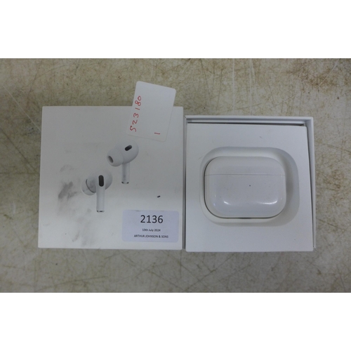 2136 - A pair of 2nd Generation Apple Air Pod Pro wireless earphones