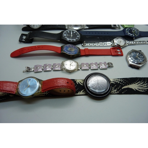 1036 - A collection of Swatch wristwatches