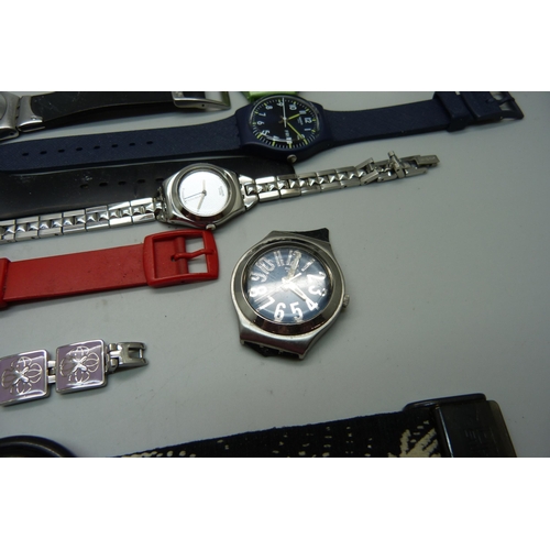 1036 - A collection of Swatch wristwatches