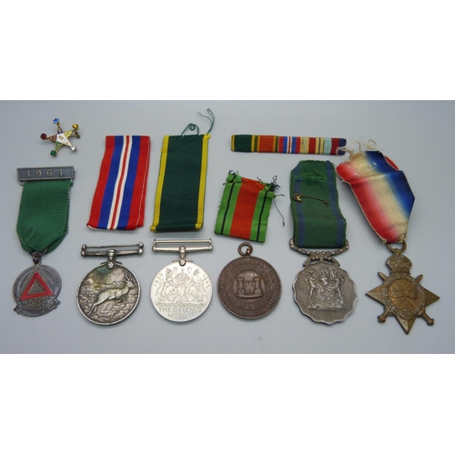 1082 - Assorted military and other medals, medallions, ribbons including Africa Service Medal to C318108 JJ... 