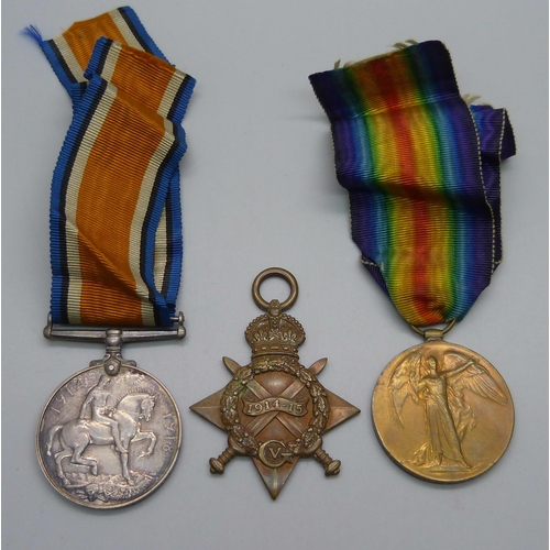 1091 - A set of three WWI medals to 17169 Dvr. H. Stevens, R.A.