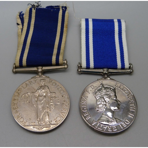 1093 - A Police Long Service and Good Conduct Medal to Const. Ernest Shotbolt plus same to Const. Michael G... 