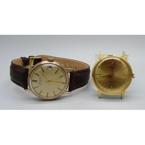 1096 - A Glashutte wristwatch and an Ingersoll wristwatch head