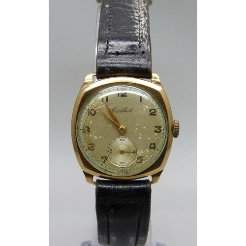 1103 - A 9ct gold cased Cortébert wristwatch