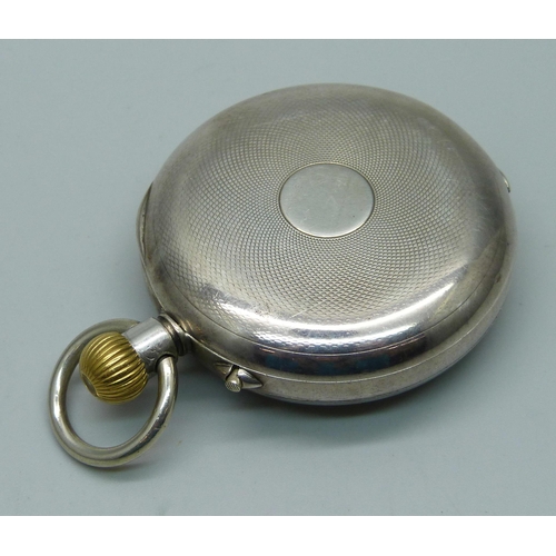 1106 - A silver Maxim top wind pocket watch