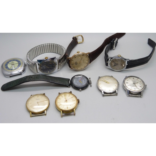 1116 - A collection of manual wind wristwatches including Climax, Everite, Tissot rock watch, strap a/f, et... 