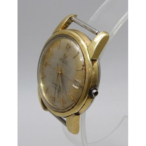 1122 - An Omega Seamaster automatic calendar wristwatch (lacking crown)