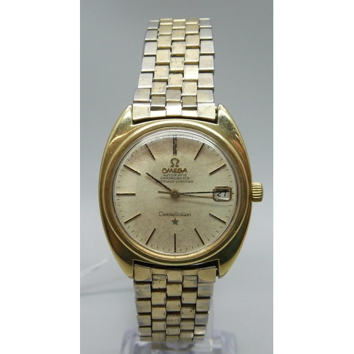 1130 - An Omega Constellation automatic chronometer  wristwatch with date, on original strap