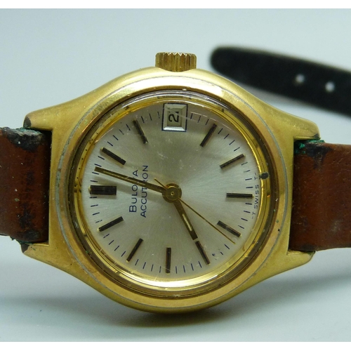 1131 - A Cyma De Luxe wristwatch, waterproof, shock resistant and a lady's Bulova Accutron wristwatch