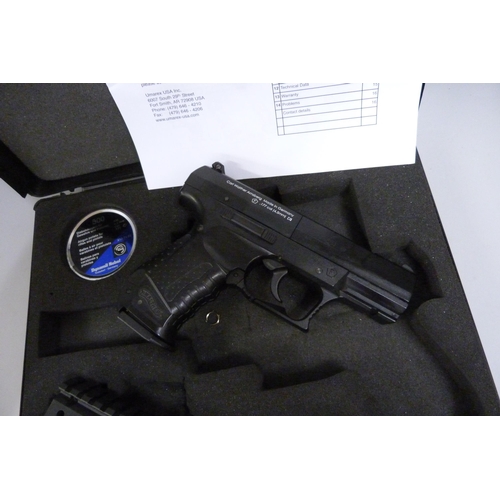 829 - A Walther Nighthawk cal. .177 air pistol, with case and instructions