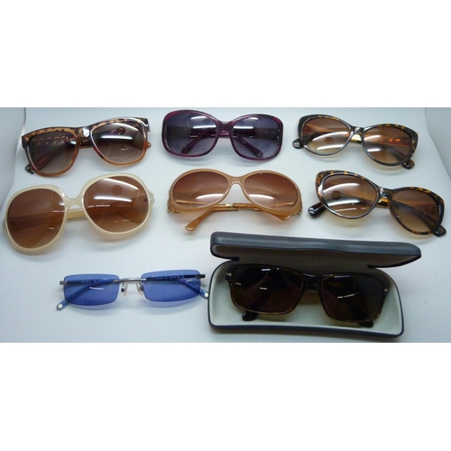 834 - A collection of lady's sunglasses including Persol and Barbour