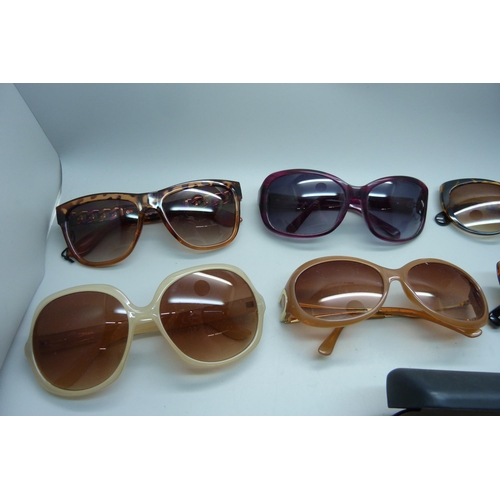 834 - A collection of lady's sunglasses including Persol and Barbour