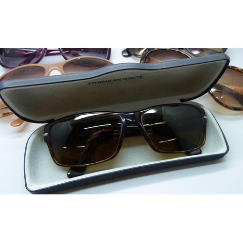 834 - A collection of lady's sunglasses including Persol and Barbour