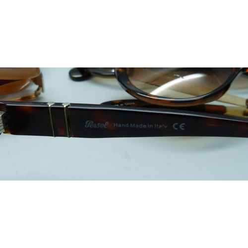 834 - A collection of lady's sunglasses including Persol and Barbour