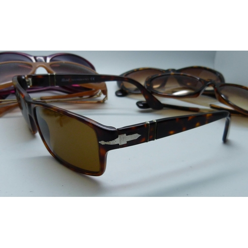 834 - A collection of lady's sunglasses including Persol and Barbour