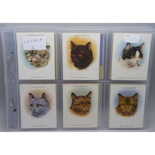 841 - CIGARETTE CARDS, six large Players complete sets, including Cats, Golf Courses, Horses, etc., 149