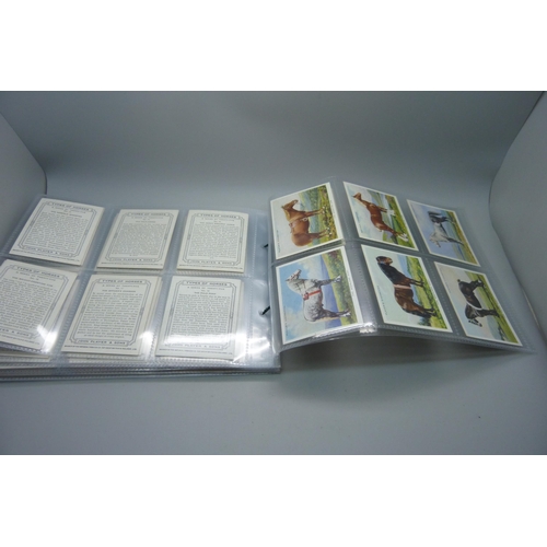 841 - CIGARETTE CARDS, six large Players complete sets, including Cats, Golf Courses, Horses, etc., 149