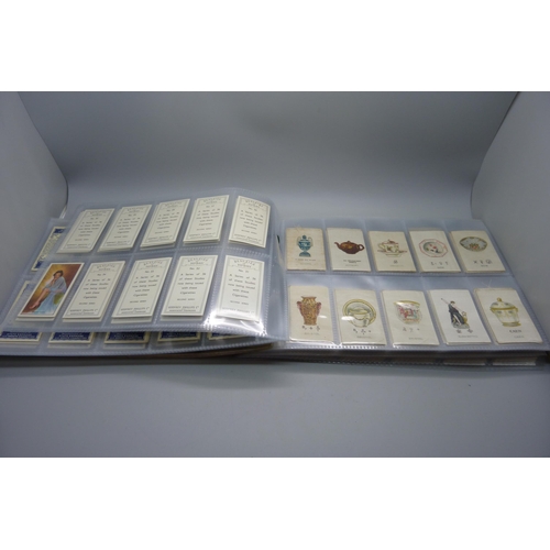 843 - CIGARETTE CARDS, ten complete sets, including Wills WWI, Lea & Wix silks, Phillips, etc., 495