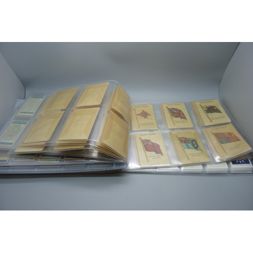 843 - CIGARETTE CARDS, ten complete sets, including Wills WWI, Lea & Wix silks, Phillips, etc., 495