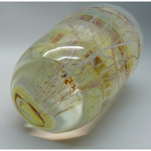 852 - A Richard Satava glass jellyfish dump paperweight, with certificate, 164mm