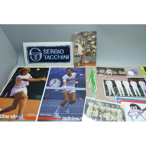 861 - Tennis ephemera; including 1933 Daily Sketch, Le Tennis de Albarran booklet (1930s), postcards and t... 