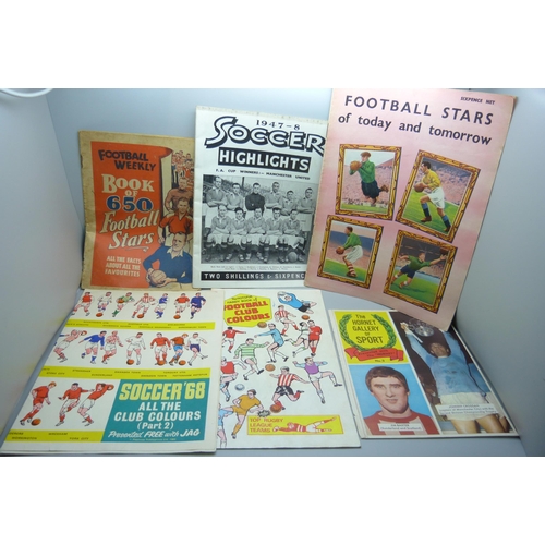 863 - Football; free booklets and gifts issued with comics, including Jag, Hotspur, Hornet, Football Weekl... 