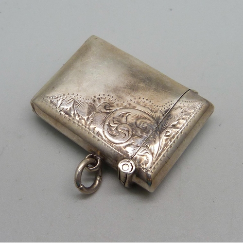 891 - A silver vesta case, Chester 1907