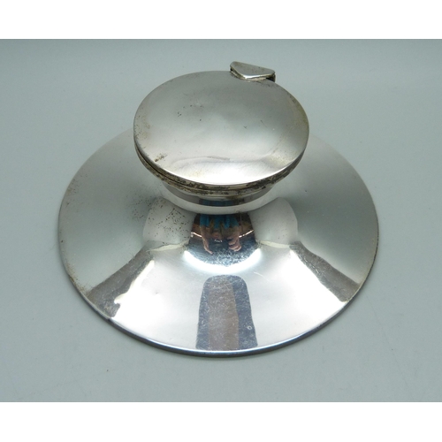 893 - A silver Capstan inkwell