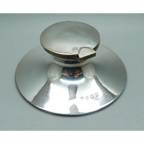 893 - A silver Capstan inkwell