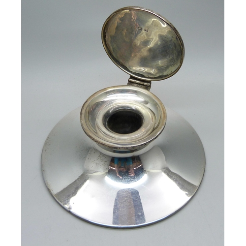 893 - A silver Capstan inkwell