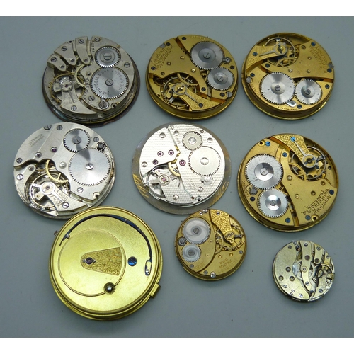 917 - Pocket watch movements including hunter and demi-hunter