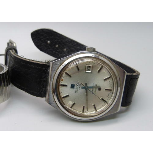 924 - Six watches, including Tissot, Art Deco Rotary and a silver fob watch lacking crown