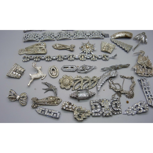 931 - A collection of paste set jewellery, some lacking stones