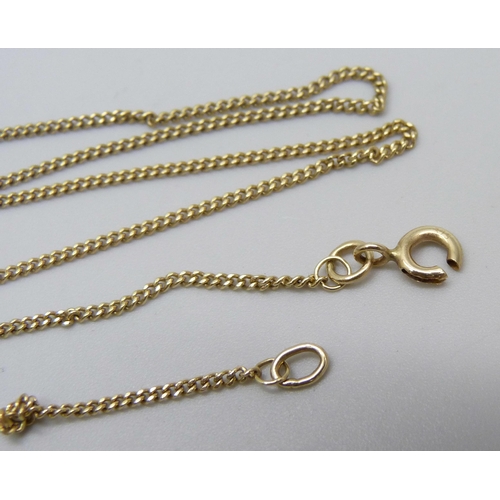 984 - A 9ct yellow gold chain, 2.8g, a/f